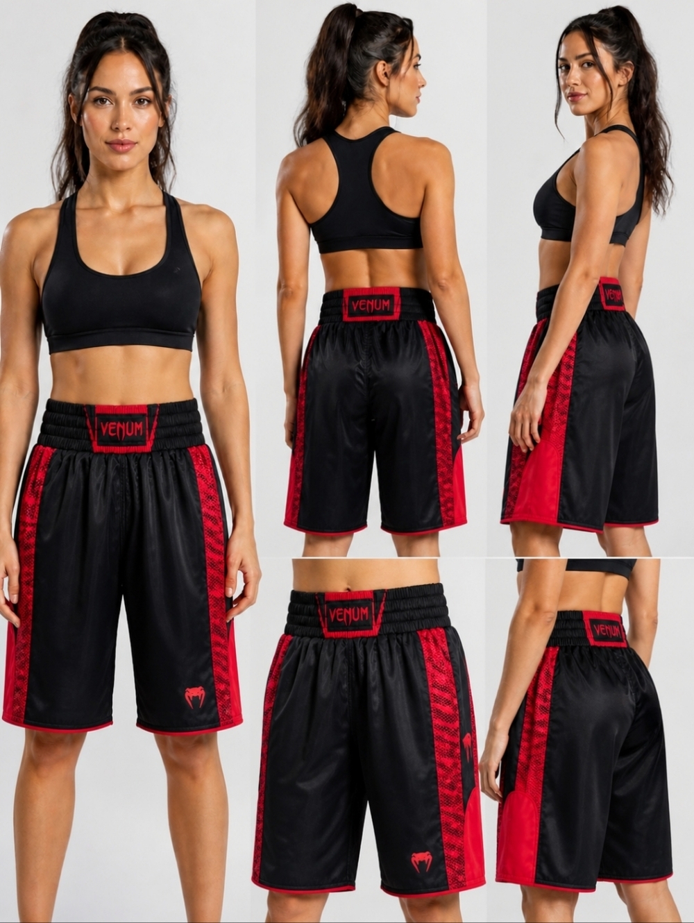 Venum Women’s Boxing Muay Thai Fight Shorts Red Black Medium